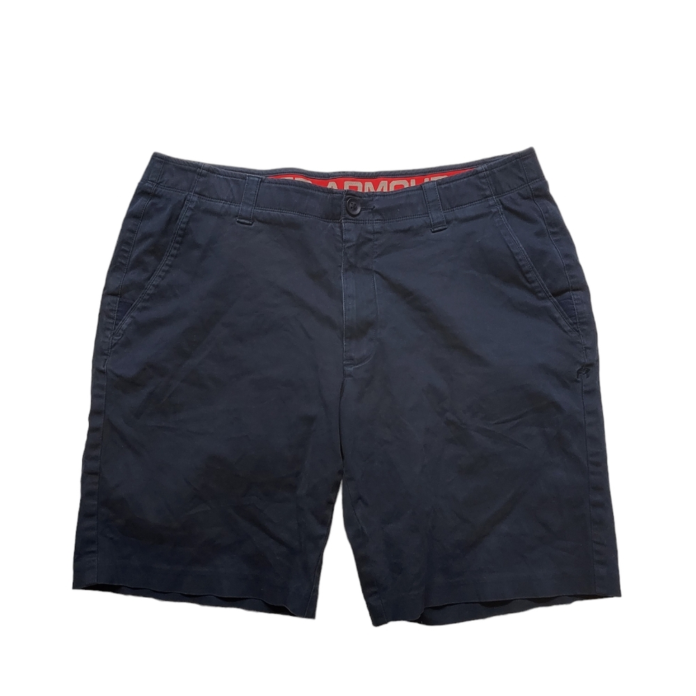 Under Armour Blue Flat Front Shorts 38